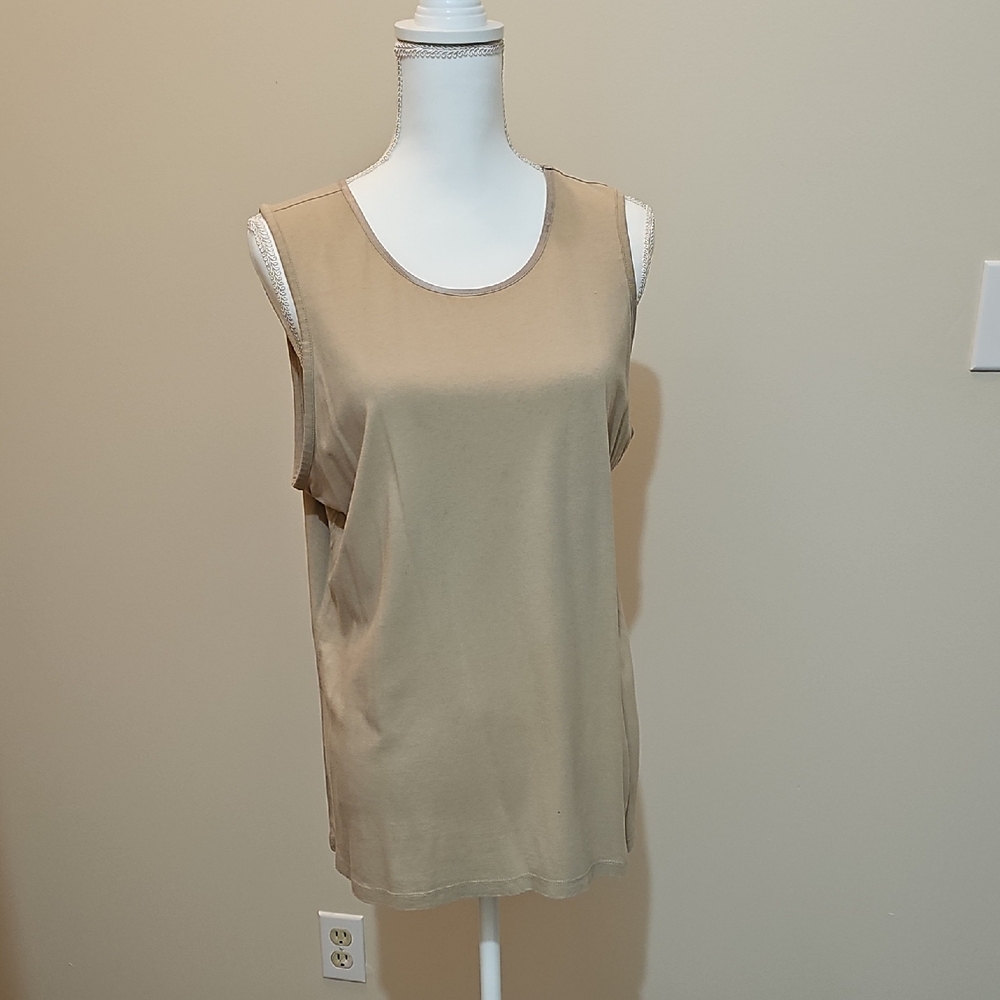 Christopher & Banks Tan Sleeveless Tank Top